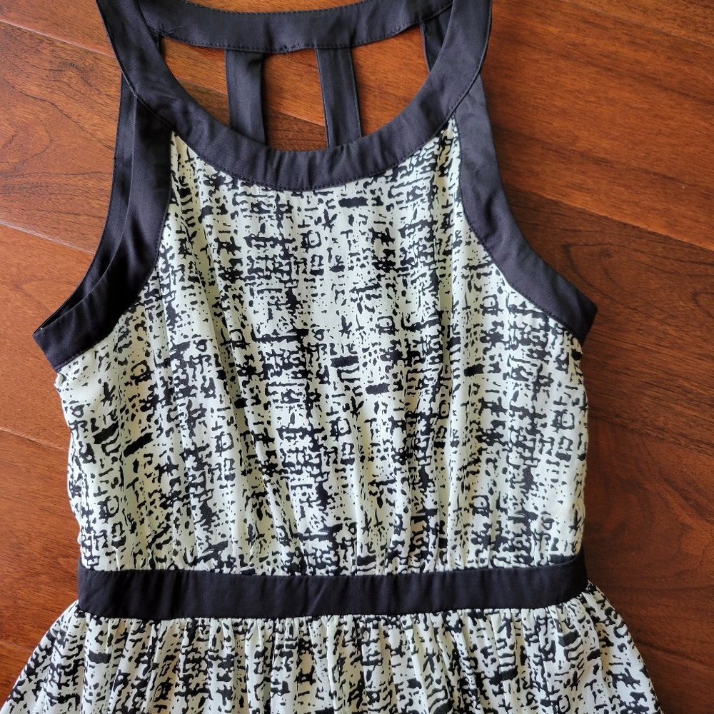 Cream and black patterned maxi dress